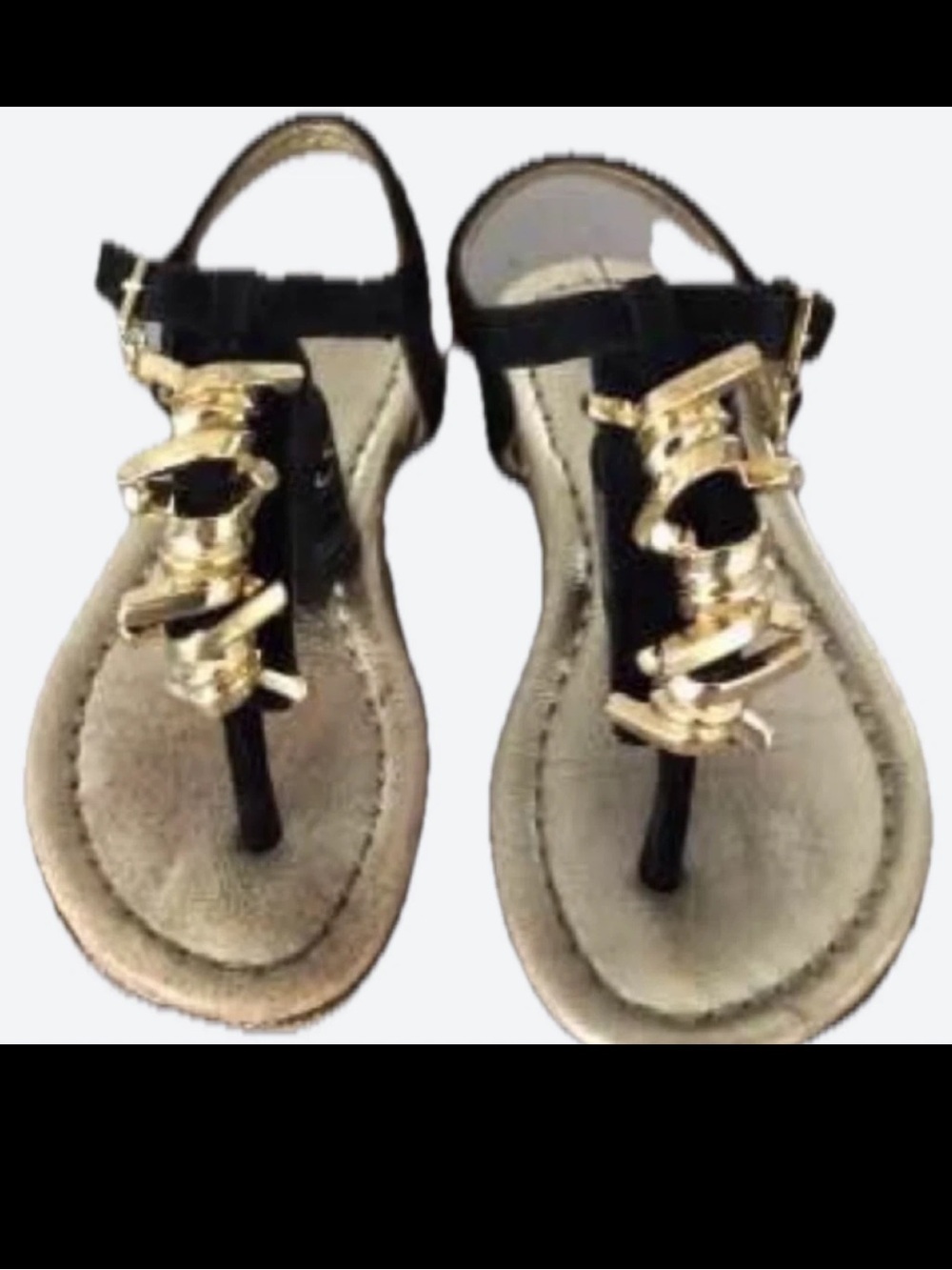 Dsquared2 Gold & Black Embellished Sandals  Girls size 6.5-7